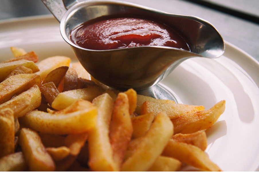 close-up of fries
