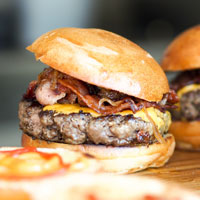 close up of burger