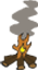 a smoking campfire for contact icon